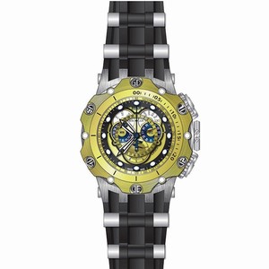 Invicta Gold And Black Dial Uni-directional Rotating Gold-plated Band Watch #20428 (Men Watch)