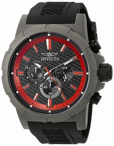 Invicta Black Dial Silicone Watch #20452 (Men Watch)