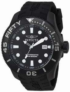 Invicta Automatic Titanium Case Date Black Silicone Watch # 20521 (Men Watch)