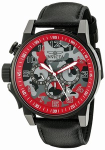 Invicta I Force Quartz Chronograph Date Black Leather Watch # 20543 (Men Watch)