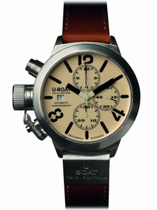U-Boat Automatic Chronograph Date Brown Leather 53mm Watch# 2062 (Men Watch)