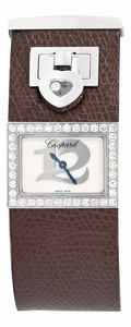 Chopard Quartz Mother of Pearl Dial Diamond Bezel Leather Watch# 208503-2001 (Women Watch)