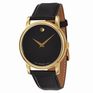 Movado Quartz Analog Black Leather Watch# 2100005 (Men Watch)