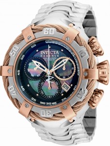 Invicta Bolt Quartz Chronograph Mother of Pearl Dial Stainless Steel Watch# 21356 (Men Watch)