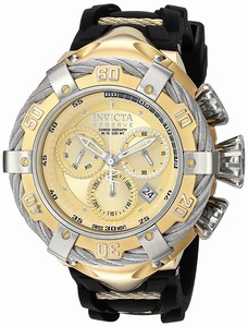 Invicta Gold Dial Stainless Steel Band Watch #21366 (Men Watch)