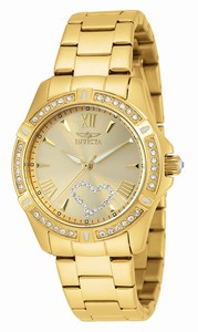 Invicta Gold Dial Stainless Steel Plated Watch #21384 (Women Watch)