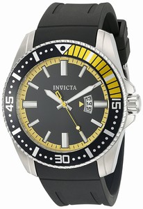 Invicta Quartz Analog Date Black Polyurethane Watch # 21444 (Men Watch)