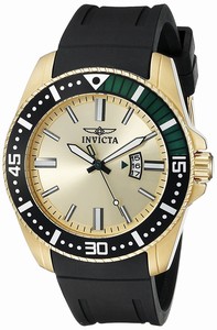 Invicta Pro Diver Quartz Analog Date Black Polyurethane Watch # 21446 (Men Watch)