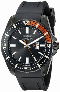 Invicta Pro Diver Quartz Analog Date Black Polyurethane Watch # 21449 (Men Watch)
