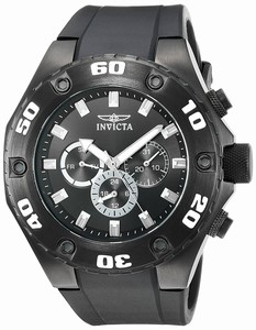 Invicta Specialty Quartz Analog Day Date Black Silicone Watch # 21459 (Men Watch)