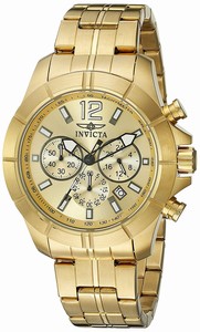 Invicta Gold Dial Stainless Steel Band Watch #21463 (Men Watch)