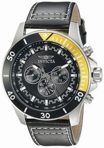 Invicta Pro Diver Quartz Multifunction Dial Black Leather Watch # 21479 (Men Watch)