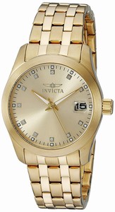 Invicta Gold Dial Stainless Steel Band Watch #21492 (Women Watch)