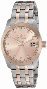 Invicta Rose Gold Dial Stainless Steel Band Watch #21494 (Women Watch)