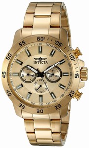 Invicta Gold Dial Stainless Steel Band Watch #21505 (Men Watch)