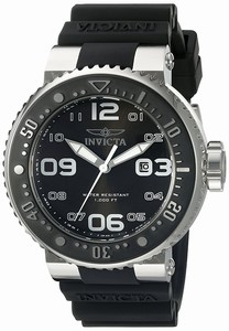Invicta Pro diver Quartz Analog Date Black Silicone Watch # 21518 (Men Watch)