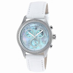 Invicta Angel Quartz Mother of Pearl Chronograph White Leather Watch # 21537 (Women Watch)