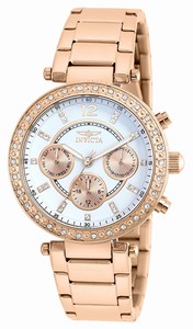 Invicta Rose Gold Dial Stainless Steel Band Watch #21558 (Women Watch)