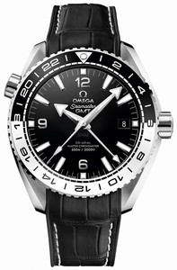 Omega Seamaster Planet Ocean Co-Axial Master Chronometer GMT Date Black Leather Watch# 215.33.44.22.01.001 (Men Watch)