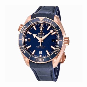 Omega Blue Dial Uni-directional Rotating Sedna Gold Band Watch #215.63.44.21.03.001 (Men Watch)