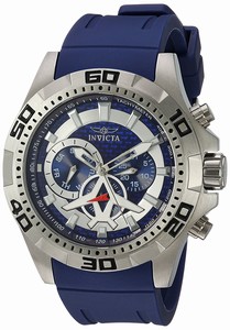 Invicta Aviator Quartz Chronograph Blue Polyurethane Watch # 21736 (Men Watch)