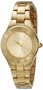 Invicta Gold Dial Fixed Gold-tone Band Watch #21743 (Women Watch)