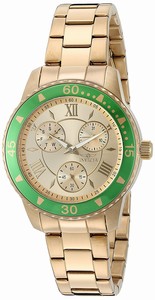 Invicta Gold Dial Stainless Steel Band Watch #21768 (Women Watch)