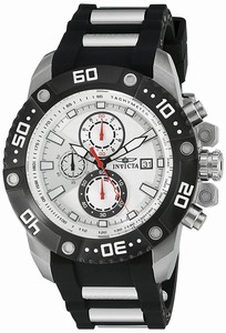 Invicta Pro Diver Quartz Chronograph Date Black Polyurethane Watch # 21776 (Men Watch)