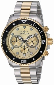 Invicta Gold Dial Stainless Steel Band Watch #21790 (Men Watch)