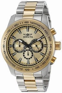 Invicta Gold Dial Stainless Steel Band Watch #21798 (Men Watch)