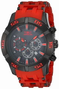 Invicta Black Dial Uni-directional Rotating Black Ion-plated Band Watch #21821 (Men Watch)