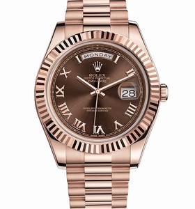 Rolex Brown Dial Rose Gold Band Watch #218235 (Women Watch)