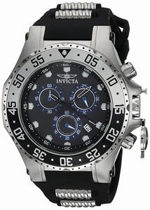 Invicta Pro Diver Quartz Chronograph Date Black Polyurethane Watch # 21830 (Men Watch)