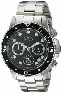 Invicta Black Dial Stainless Steel Band Watch #21889 (Men Watch)