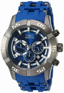 Invicta Sea Spider Quartz Chronograph Date Blue Polyurethane Watch # 21914 (Men Watch)