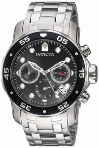 Invicta Black Dial Stainless Steel Band Watch #21920 (Men Watch)