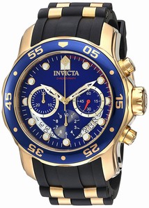 Invicta Pro Diver Quartz Chronograph Date Black Silicone Watch # 21929 (Men Watch)