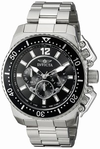 Invicta Black Dial Stainless Steel Watch #21952 (Men Watch)