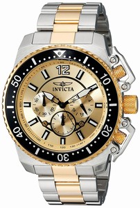 Invicta Gold Dial Stainless Steel Band Watch #21955 (Men Watch)