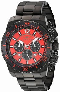 Invicta Red Dial Stainless Steel Band Watch #21958 (Men Watch)