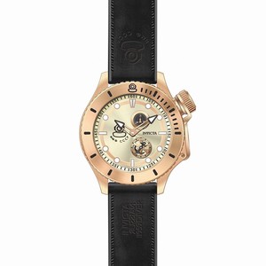 Invicta Russian Diver Quartz Analog Black Leather Watch # 22011 (Men Watch)