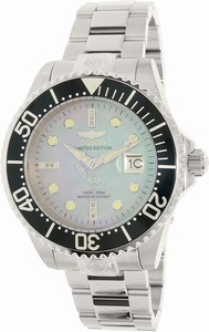 Invicta Platinum Dial Uni-directional Rotating Stainless Steel With A Bl Band Watch #22024 (Men Watch)