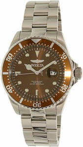 Invicta Brown Dial Stainless Steel Band Watch #22049 (Men Watch)