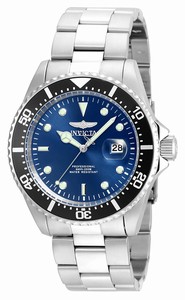 Invicta Blue Dial Uni-directional Rotating Stainless Steel With A Bl Band Watch #22054 (Men Watch)