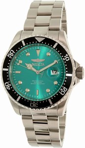 Invicta Green Dial Uni-directional Rotating Stainless Steel With A Bl Band Watch #22056 (Men Watch)