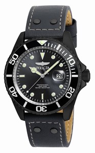 Invicta Pro Diver Quartz Analog Date Grey Leather Watch # 22077 (Men Watch)