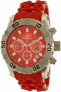 Invicta Red Dial Silicone Band Watch #22088 (Men Watch)