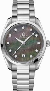 Omega Seamaster Aqua Terra 150M Co-Axial Master Chronometer Diamond Stainless Steel Watch# 220.10.38.20.57.001 (Women Watch)