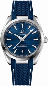 Omega Seamaster Aqua Terra 150M Co-Axial Master Chronometer Blue Rubber 38mm Watch# 220.12.38.20.03.001 (Men Watch)