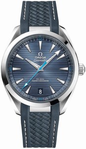 Omega Seamaster Aqua Terra 150M Co-Axial Master Chronometer Blue Rubber Watch# 220.12.41.21.03.002 (Men Watch)